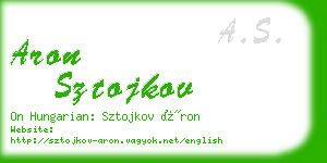 aron sztojkov business card